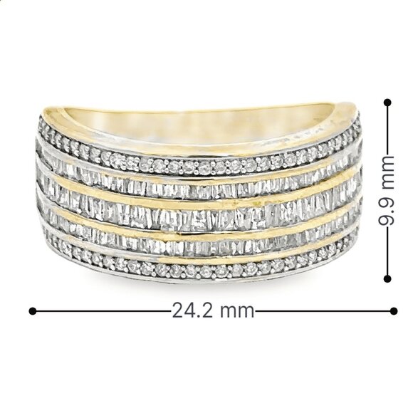 10K Gold 1.33 Baguette Diamond Ring